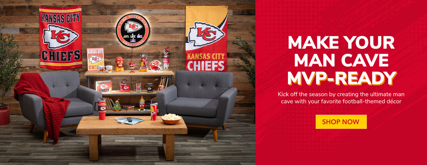 Make Your Man Cave MVP-Ready
Kick off the season by creating the ultimate man cave with your favorite football-themed décor