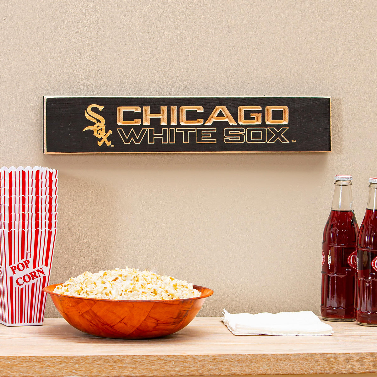 Chicago White Sox Engraved Wood Sign, 3.5" x 18" – Team Sports America