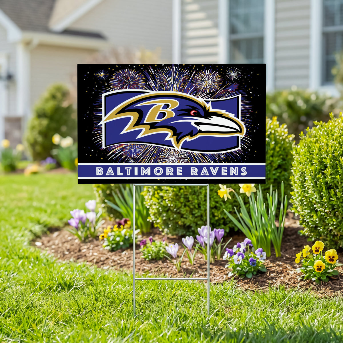 Baltimore Ravens Yard Sign, Patriotic – Team Sports America