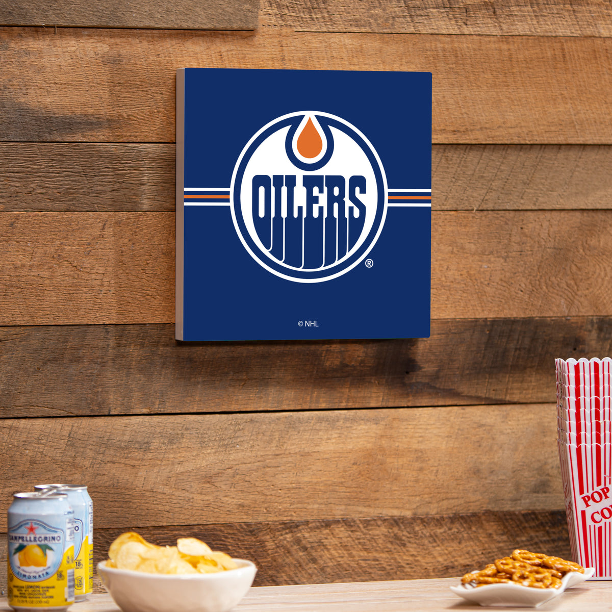 Edmonton Oilers Wood Wall Sign, 12x12 – Team Sports America