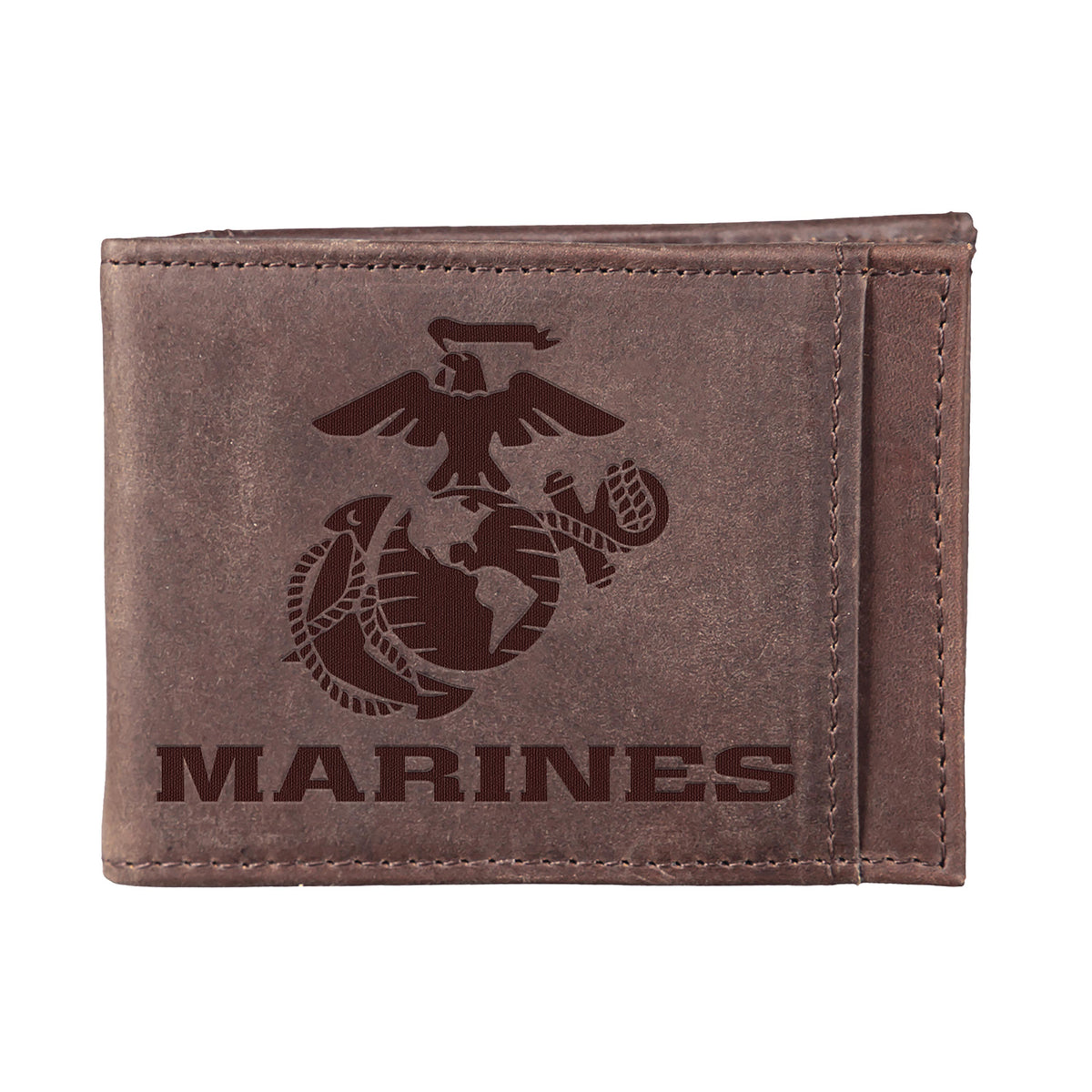 US Marine Corps Brown Front Pocket Wallet with RFID Blocking, 100% Gen ...