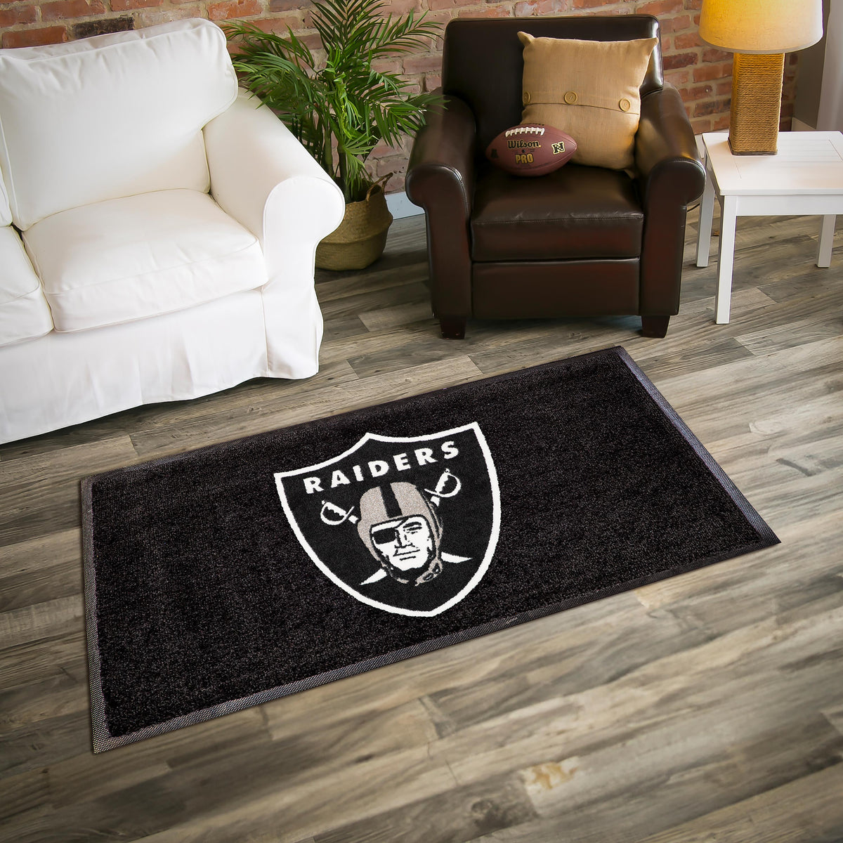 3'x5' Large USA Indoor Outdoor Outdoor Entryway Mat, Las Vegas Raiders ...