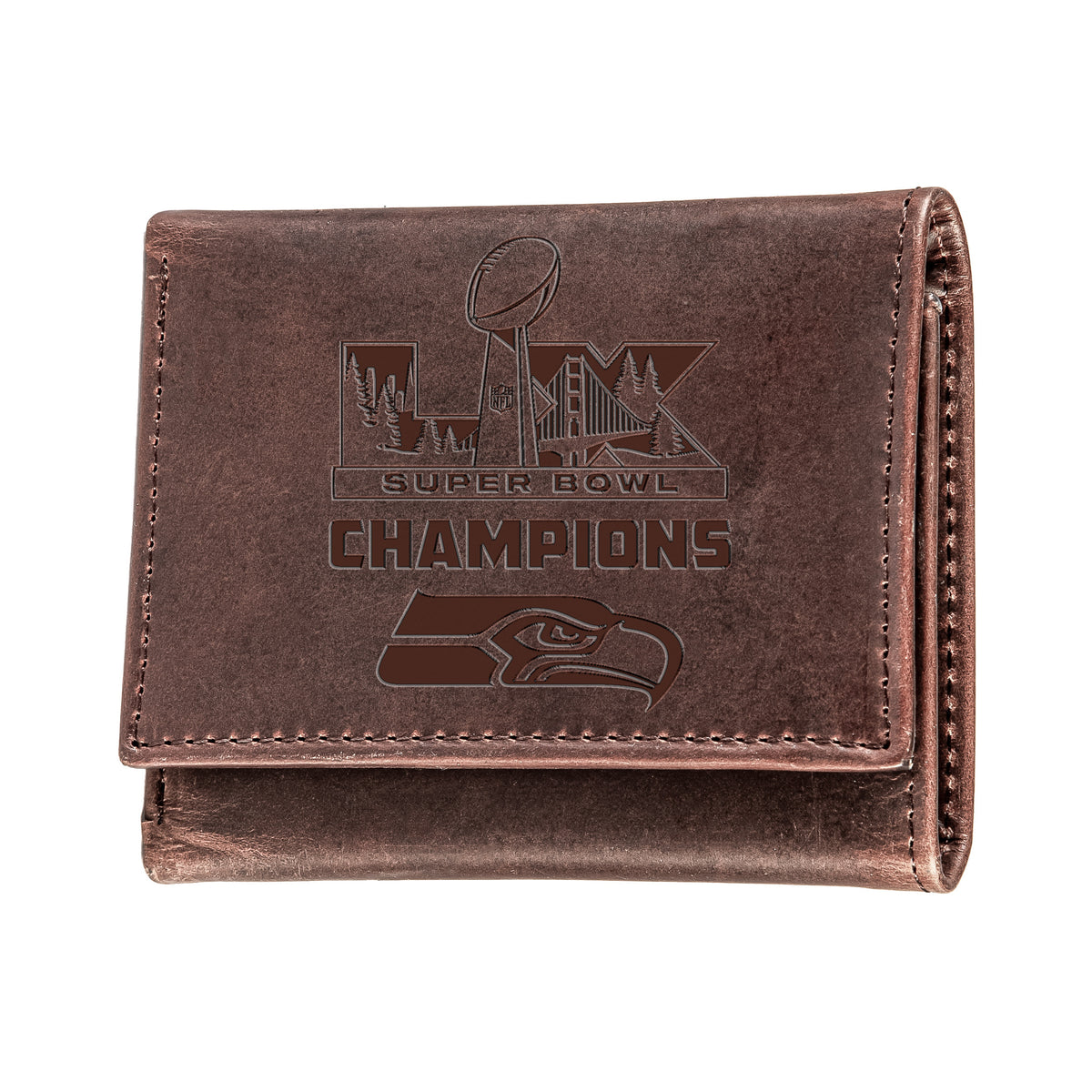Seattle Seahawks, Super Bowl 60, Wallet, Tri-fold, Brown – Team Sports ...