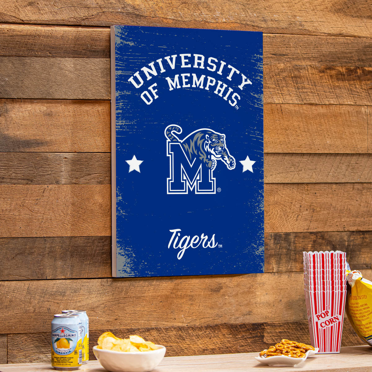 University of Memphis Wood Wall Sign, 16x24 – Team Sports America