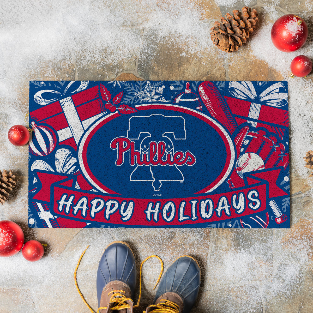 Philadelphia Phillies Holiday PVC Mat, 28