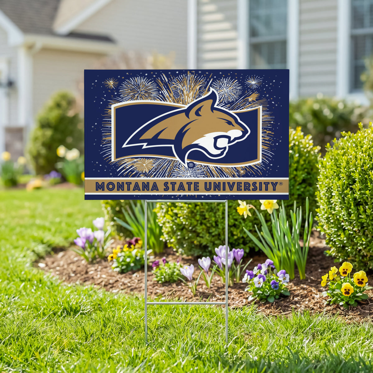 Montana State University Yard Sign, Patriotic – Team Sports America