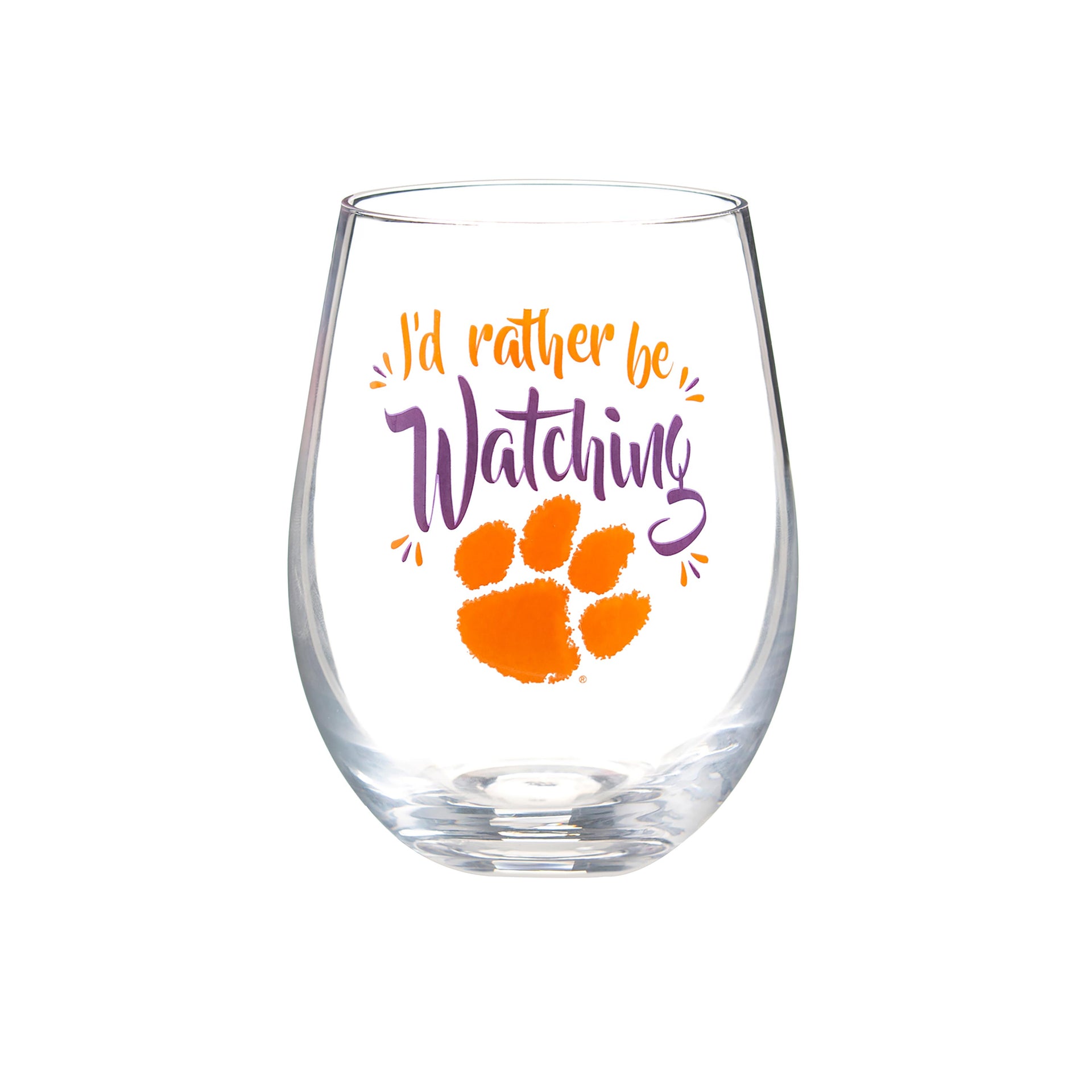 Clemson University Boxed Stemless Glass
