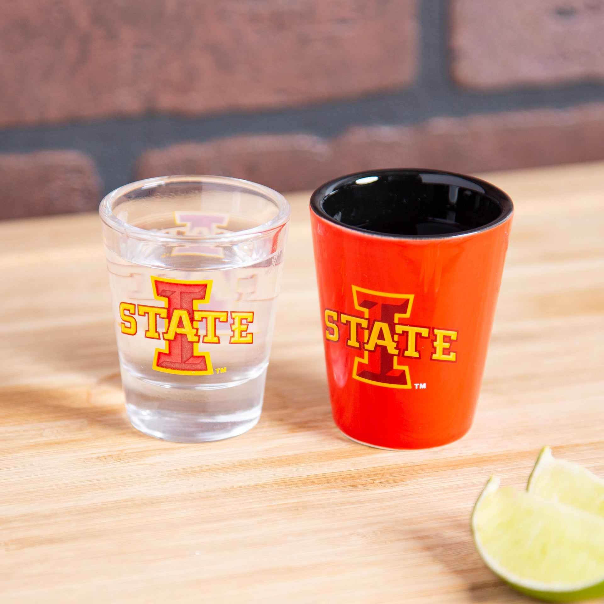 Iowa State University 4 Piece Ceramic Glass 2oz. Shot Glass Set