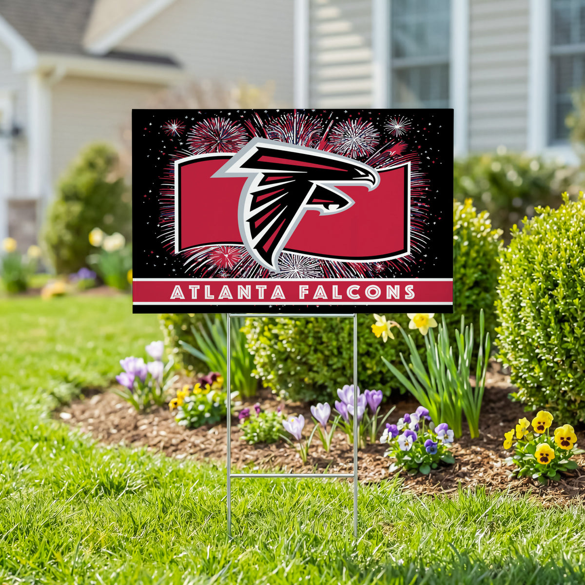 Atlanta Falcons Yard Sign, Patriotic – Team Sports America