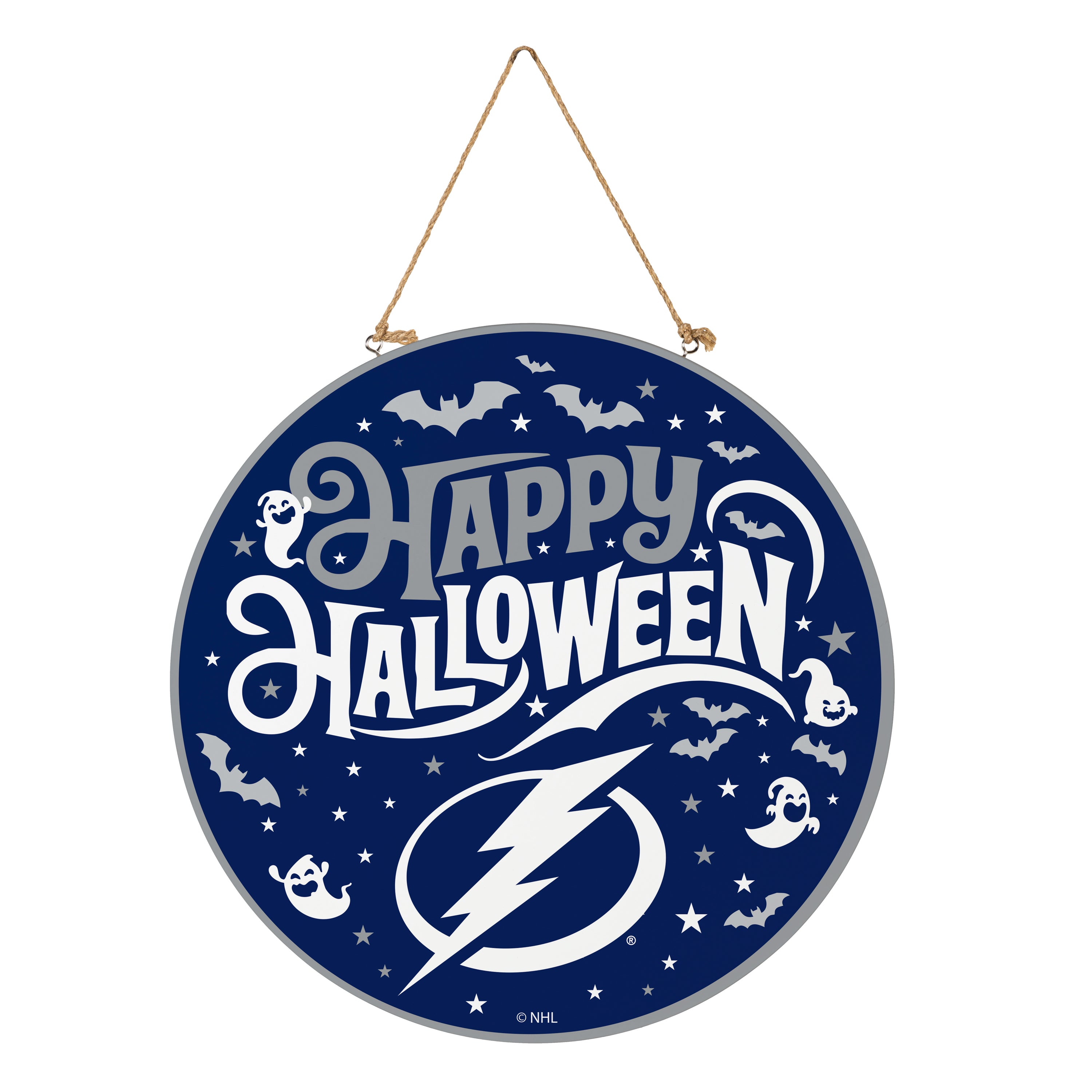 Tampa Bay Lightning Halloween Round Door Décor with Hanging Rope