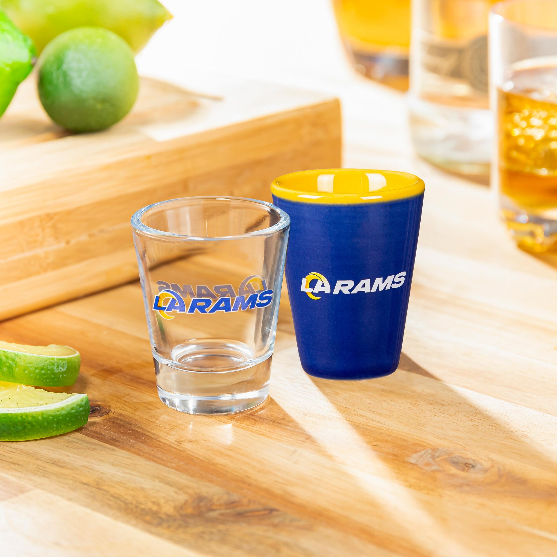 Los Angeles Rams 4 Piece Ceramic Glass 2oz. Shot Glass Set