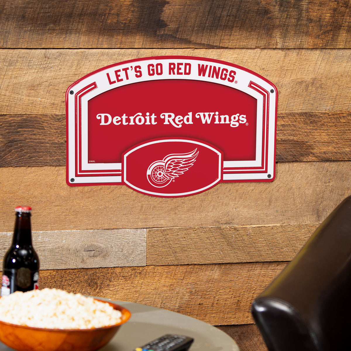 Detroit Red Wings USA Embossed Steel Wall Sign, 11