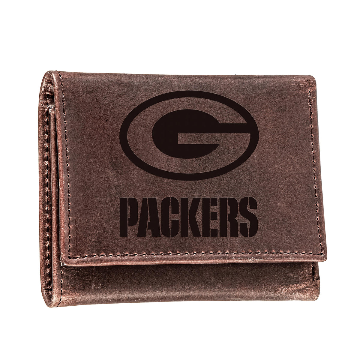 Packer Wallet Green Bay Packers, Tri-Fold Wallet, Brown, CH, 100% Genuine Leather ...