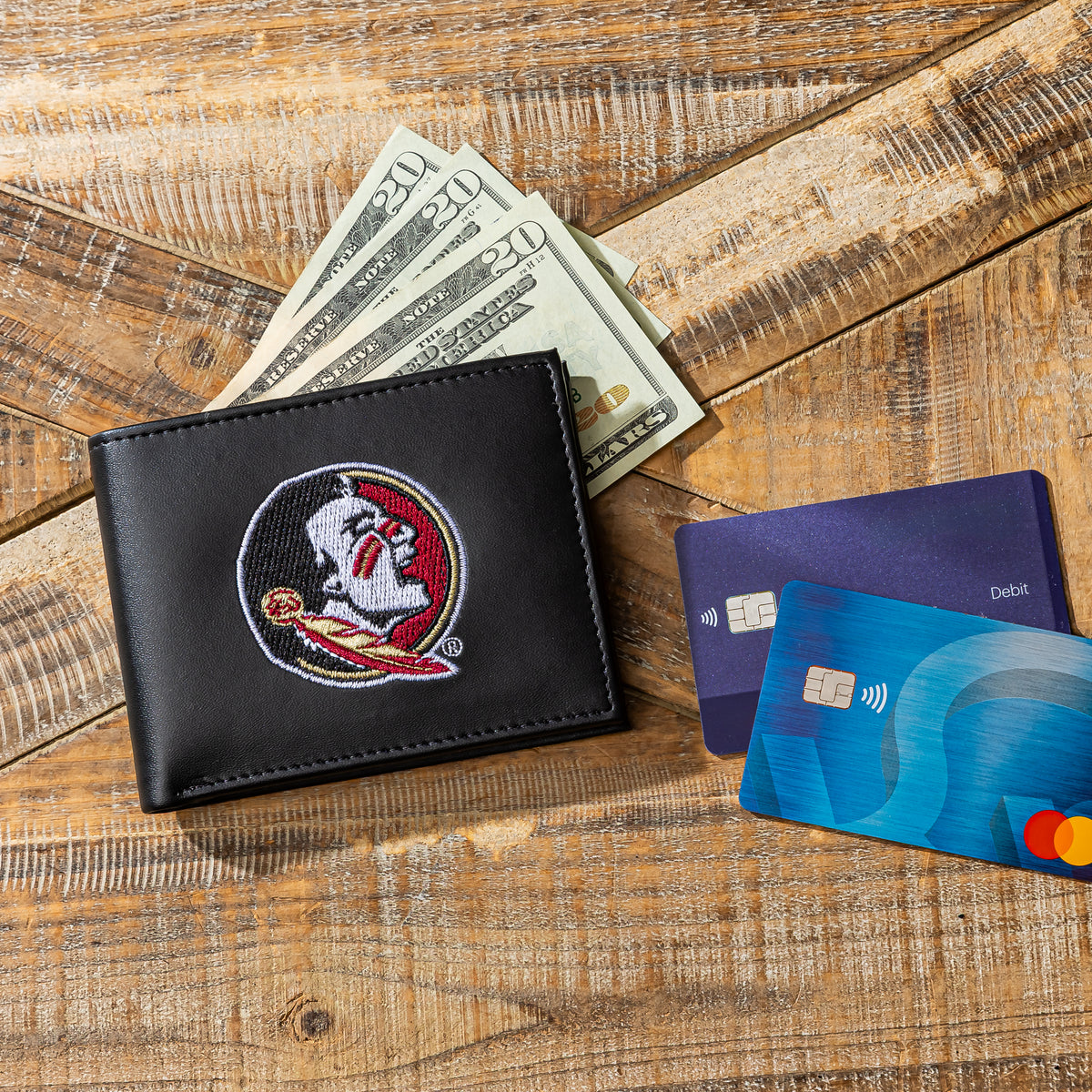 Florida State University Black Bi-Fold Embroidered Wallet w/ RFID ...